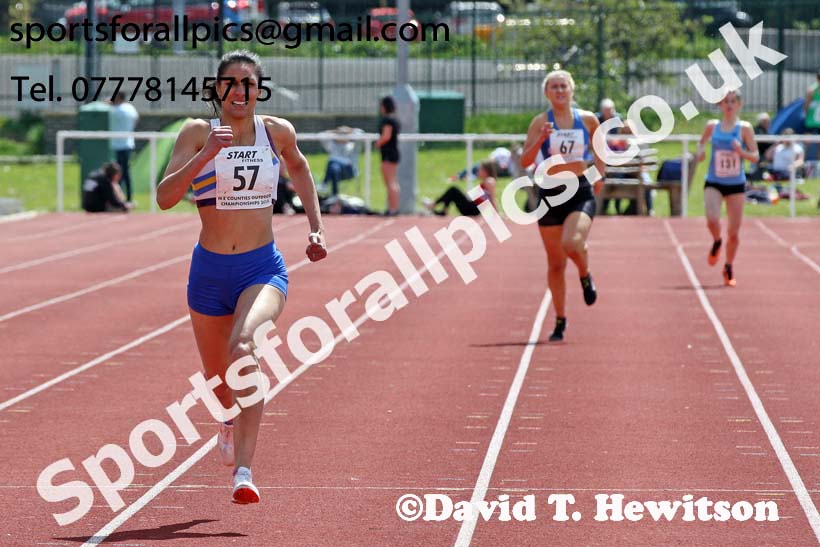 Senior womens 400 metres, 2019 North Eastern Track and Field Champs., Middlesbrough. Photo:  David T. Hewitson/Sports for All Pics